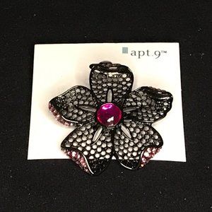 Beautiful Black and Purple Flower Pendant